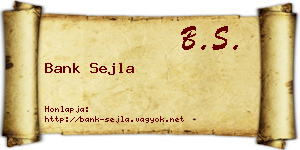 Bank Sejla névjegykártya